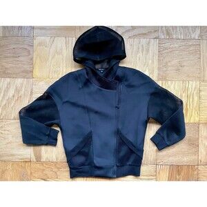 Michi $258 Black Oversized Mesh and Neoprene Moto-Style Jacket, XS, EUC